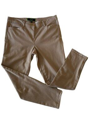C. Wonder Beige Slim Ankle Pants Size 8 | Tapered Stretch Work Trousers